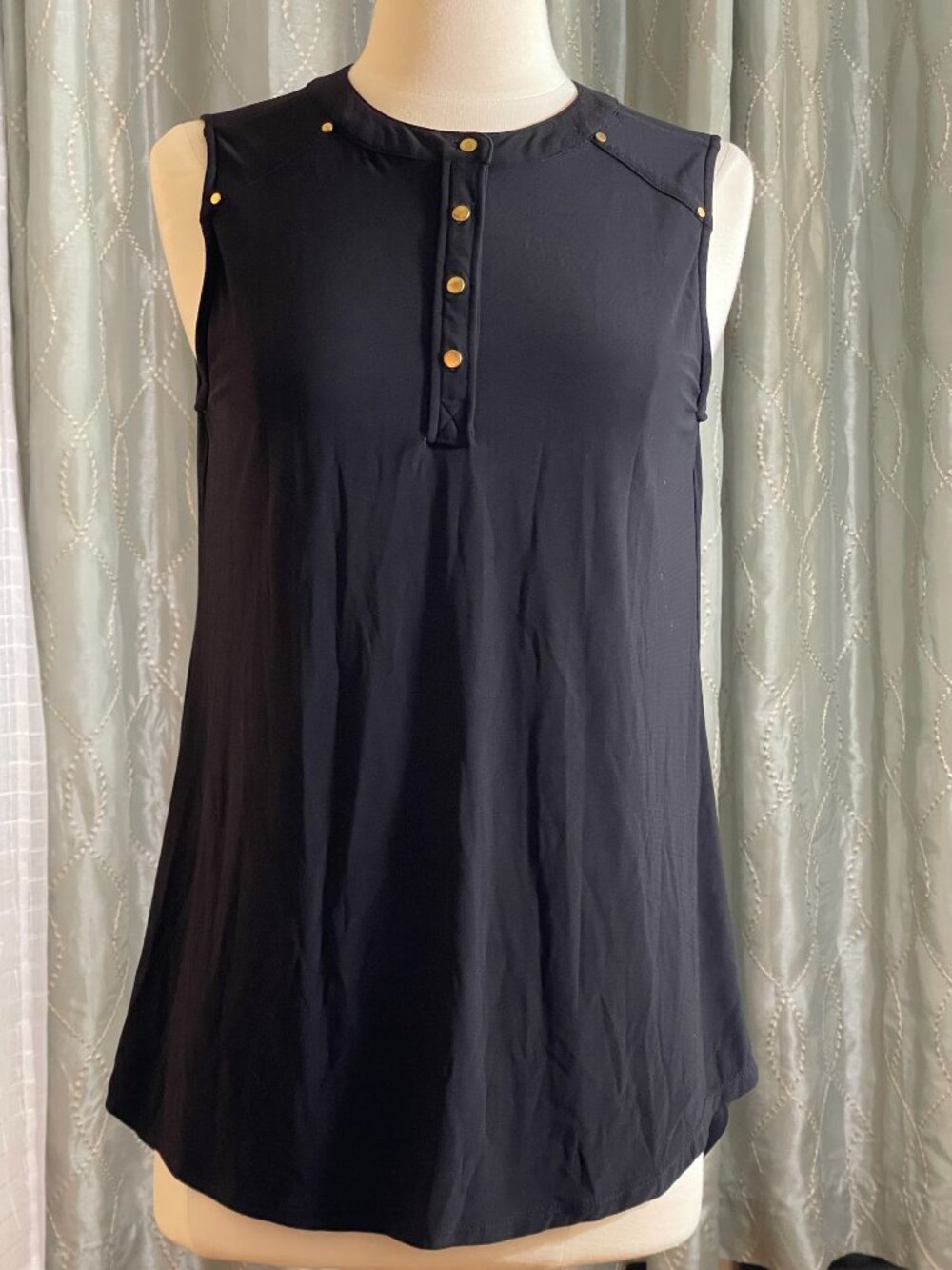 Soho Black Gold Button Tank Medium